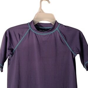 Tommy‎ Bahama Kids XL(14) Purple Rash Guard Short Sleeve Swim Shirt